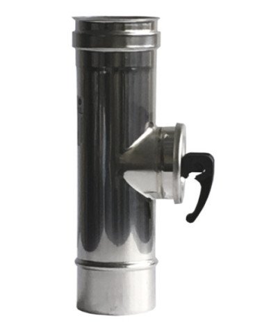Elemento a Tee ispezione c/tappo inox 316 Monoparete