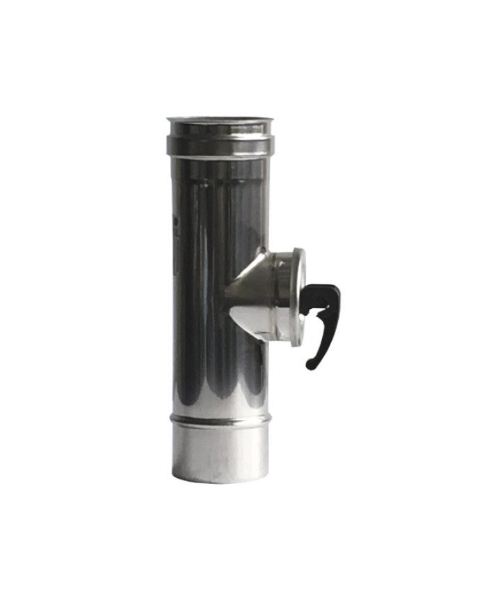 Elemento a Tee ispezione c/tappo inox 316 Monoparete