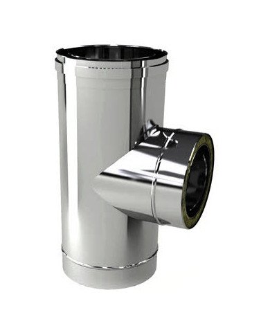 Raccordo -T- 90° inox doppiaparete inox 316