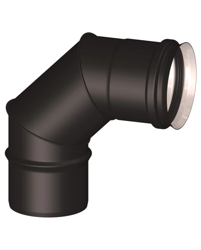 Curva 90° MF nera inox 316