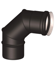 Curva 90° MF nera inox 316