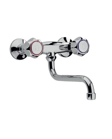Rubinetto 2 manopole muro