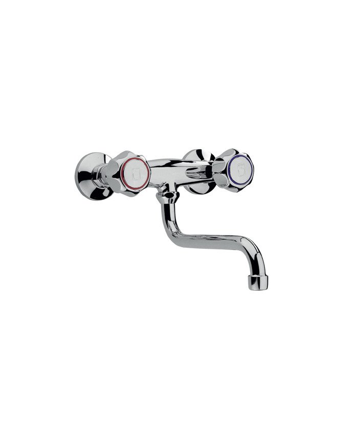 Rubinetto 2 manopole muro