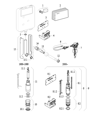Ricambi Twuinline 110.700.00.2 Geberit anno 1989-2016