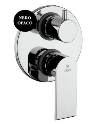 Miscelatore incasso doccia con deviatore Atlantic Argo Nero Opaco