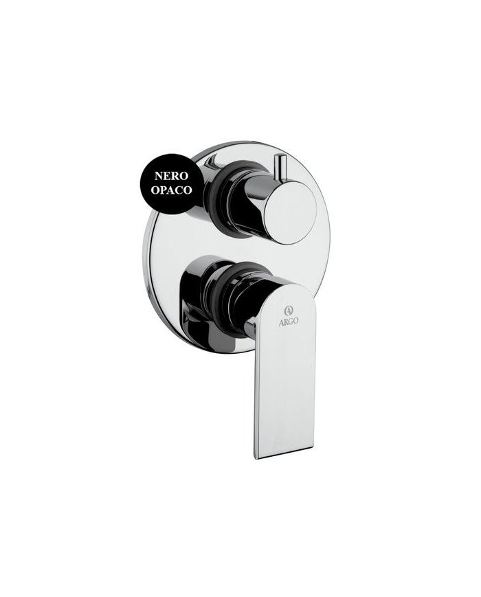 Miscelatore incasso doccia con deviatore Atlantic Argo Nero Opaco
