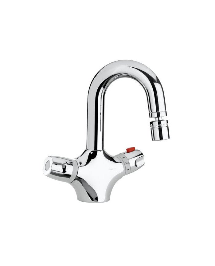 Miscelatore Bidet Termostatico Chopper Argo cromo con piletta da 1"1/4
