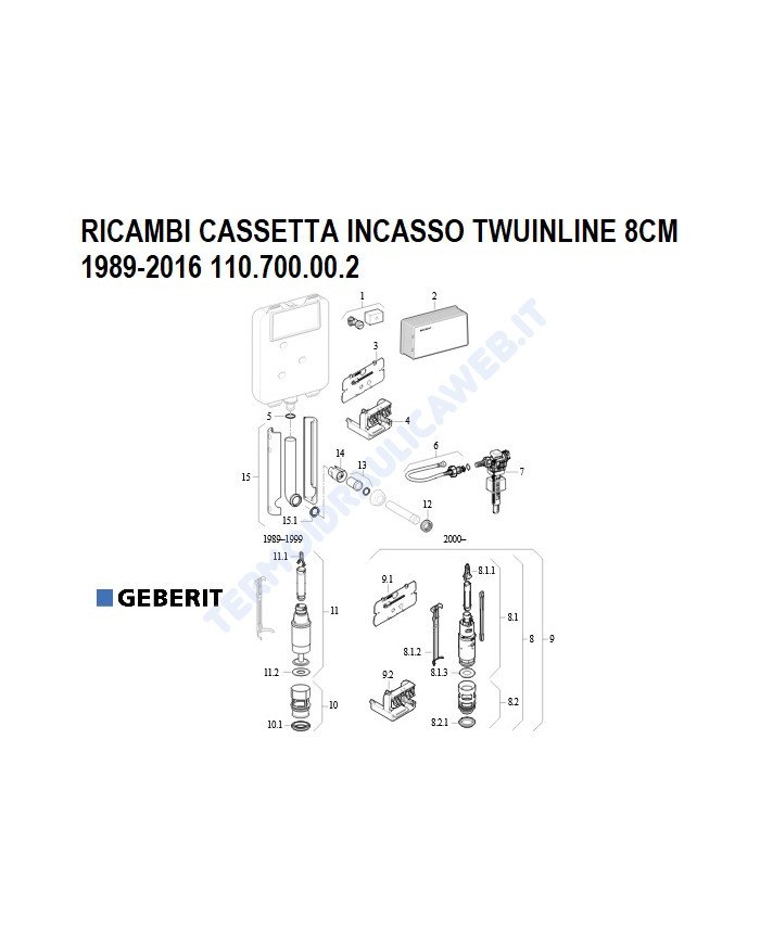 Ricambi Twuinline 110.700.00.2 Geberit anno 1989-2016