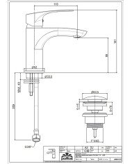 Miscelatore Lavabo Lime Paffoni cromo con scarico automatico da 1"1/4