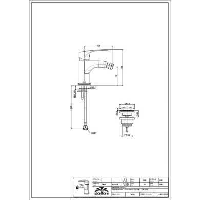 Miscelatore Bidet Lime Paffoni cromo con scarico automatico da 1"1/4