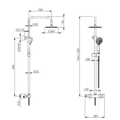 Set Colonna doccia Ibiza T Damast