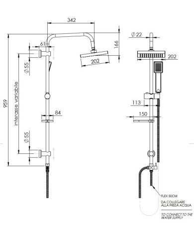 Set Colonna doccia 332 Quadra